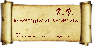 Királyfalvi Valéria névjegykártya