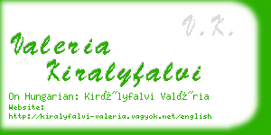 valeria kiralyfalvi business card